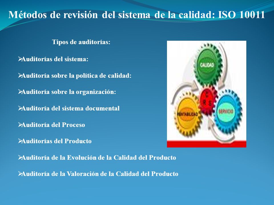 Métodos de revisión del sistema de la calidad: ISO 10011
