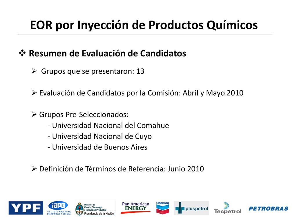 EOR por Inyección de Productos Químicos