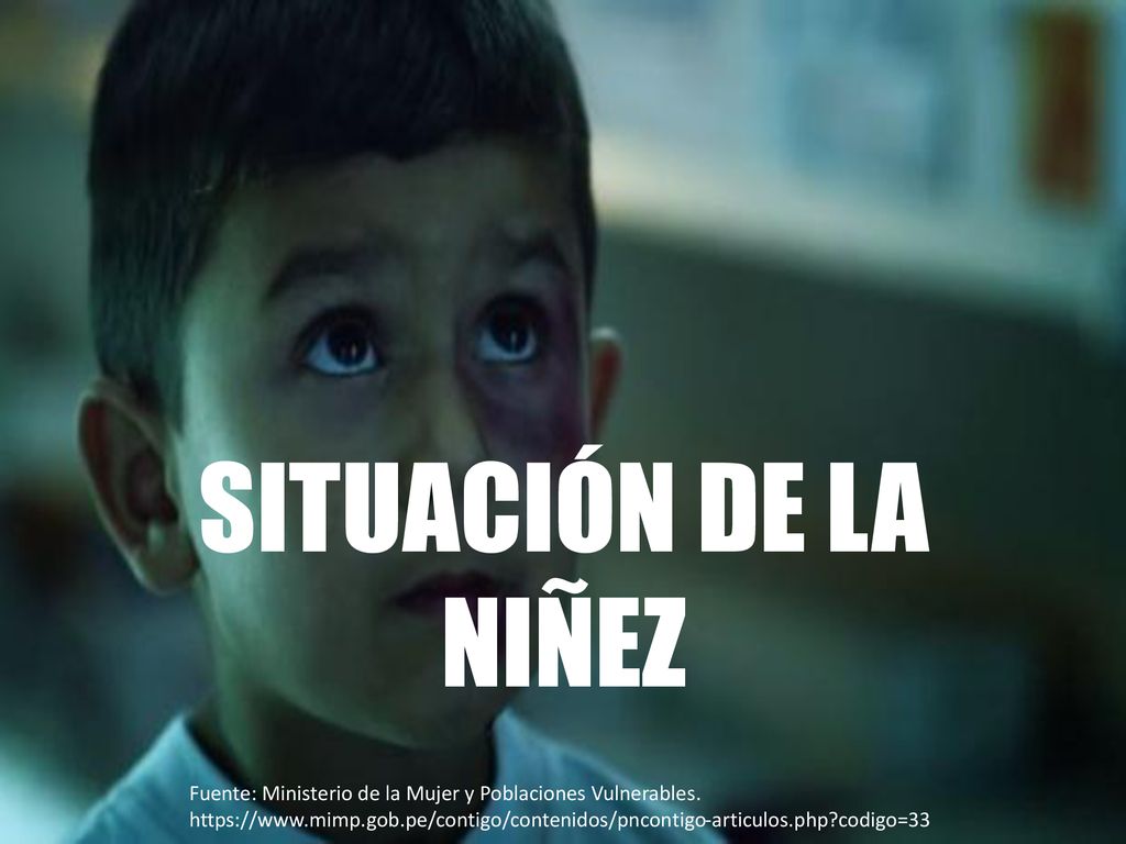 SITUACIÓN DE LA NIÑEZ Fuente: Ministerio de la Mujer y Poblaciones Vulnerables.