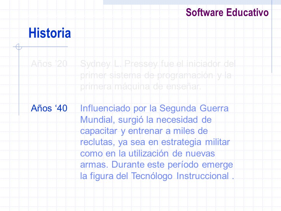 Historia Años ’20. Sydney L. Pressey fue el iniciador del primer sistema de programación y la primera máquina de enseñar.