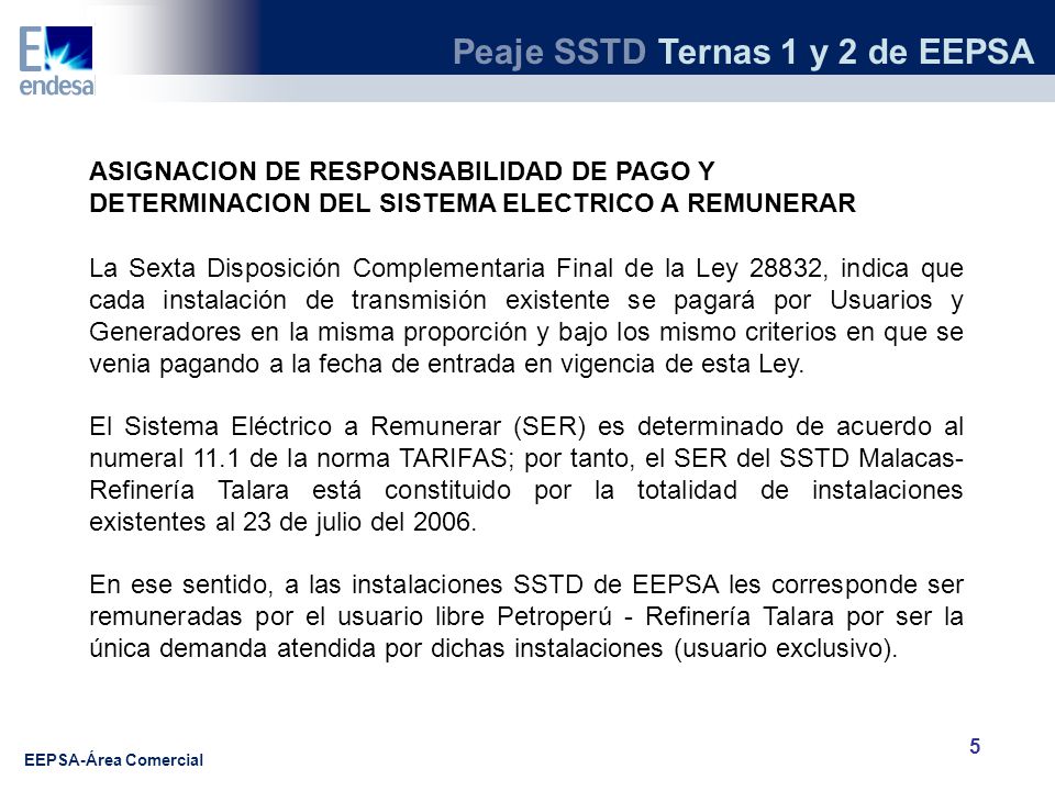 ASIGNACION DE RESPONSABILIDAD DE PAGO Y DETERMINACION DEL SISTEMA ELECTRICO A REMUNERAR