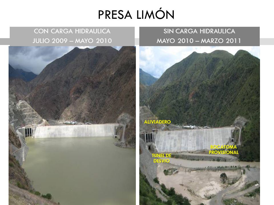 PRESA LIMÓN CON CARGA HIDRAULICA JULIO 2009 – MAYO 2010