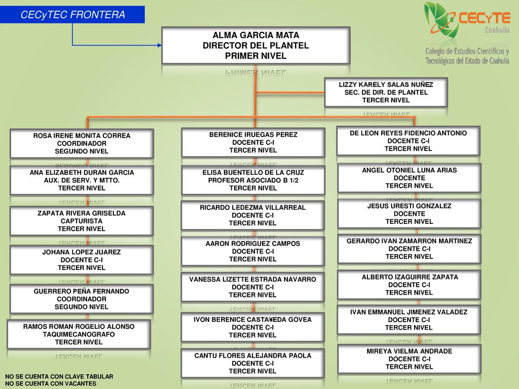 CECyTEC FRONTERA ALMA GARCIA MATA DIRECTOR DEL PLANTEL PRIMER NIVEL