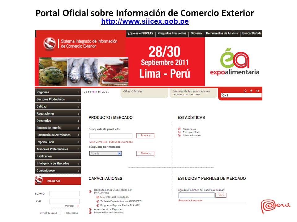Portal Oficial sobre Información de Comercio Exterior