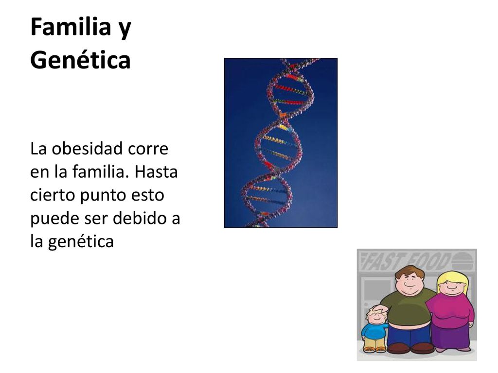 Familia y Genética La obesidad corre en la familia.