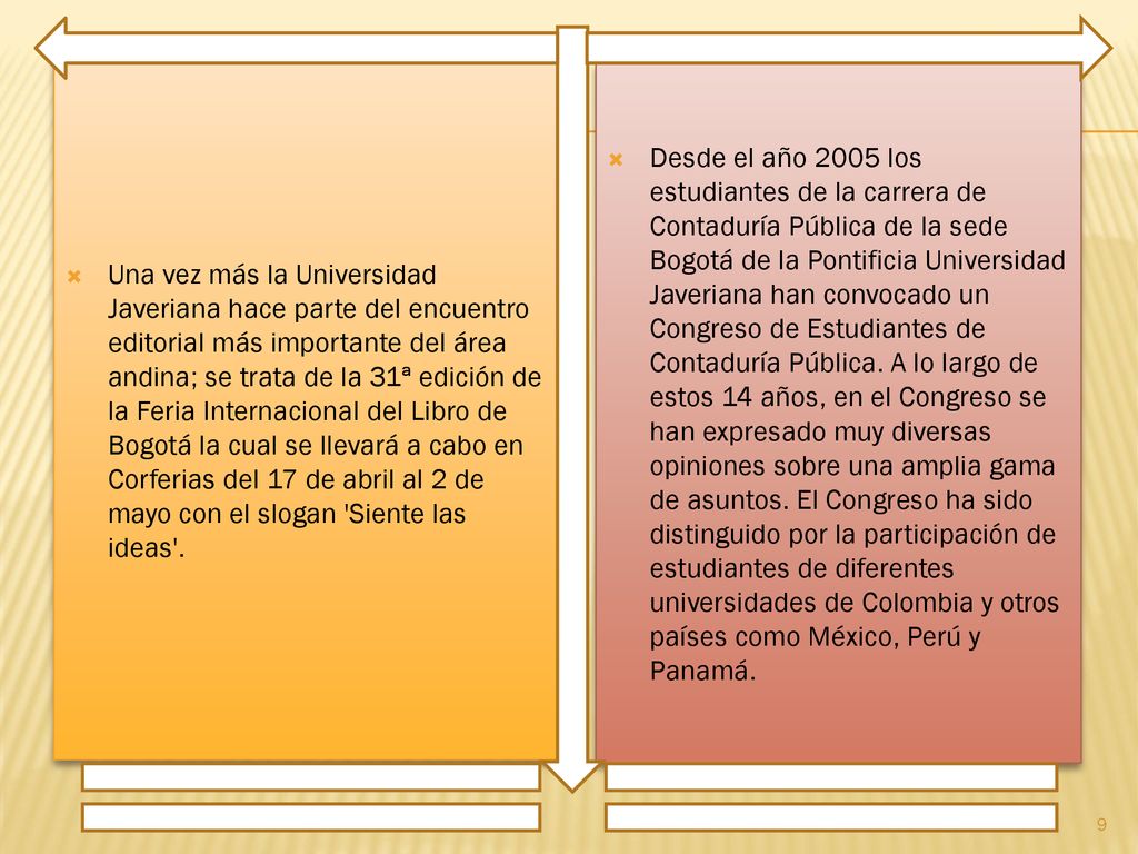 Una vez más la Universidad Javeriana hace parte del encuentro editorial más importante del área andina; se trata de la 31ª edición de la Feria Internacional del Libro de Bogotá la cual se llevará a cabo en Corferias del 17 de abril al 2 de mayo con el slogan Siente las ideas .