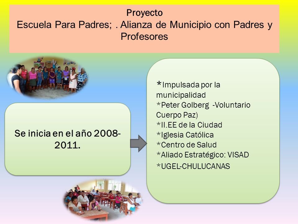 Escuela Para Padres; . Alianza de Municipio con Padres y Profesores
