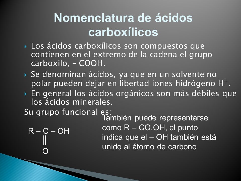 Nomenclatura de ácidos carboxílicos