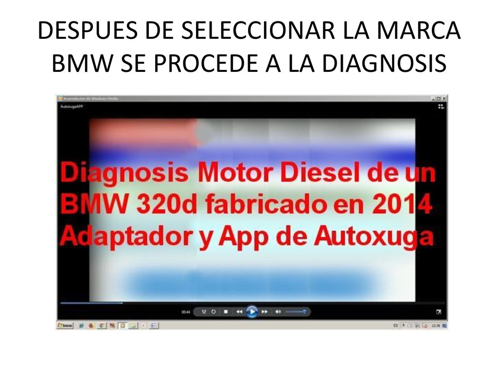 DESPUES DE SELECCIONAR LA MARCA BMW SE PROCEDE A LA DIAGNOSIS