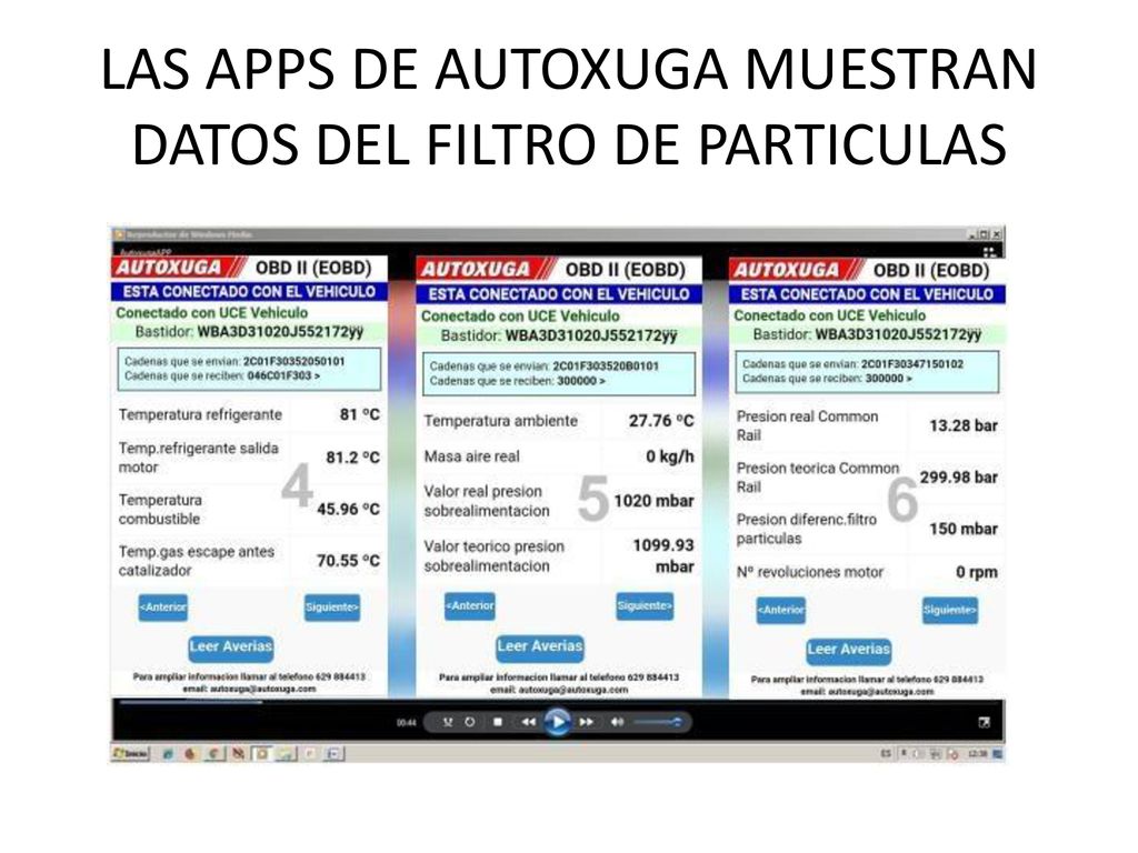 LAS APPS DE AUTOXUGA MUESTRAN DATOS DEL FILTRO DE PARTICULAS
