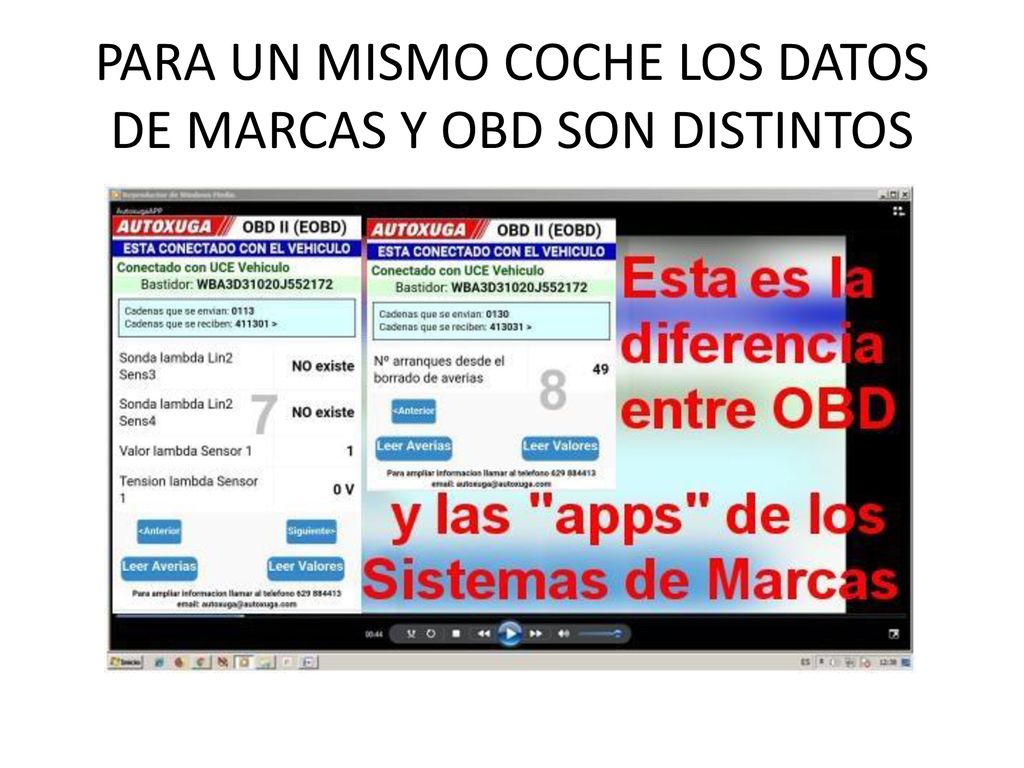PARA UN MISMO COCHE LOS DATOS DE MARCAS Y OBD SON DISTINTOS
