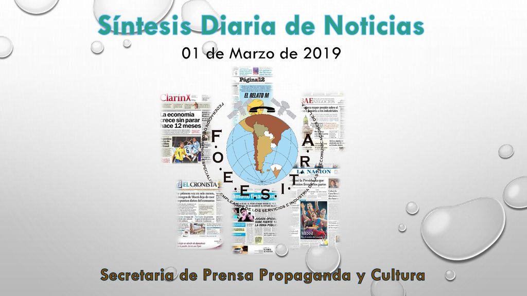 Síntesis Diaria de Noticias Secretaria de Prensa Propaganda y Cultura