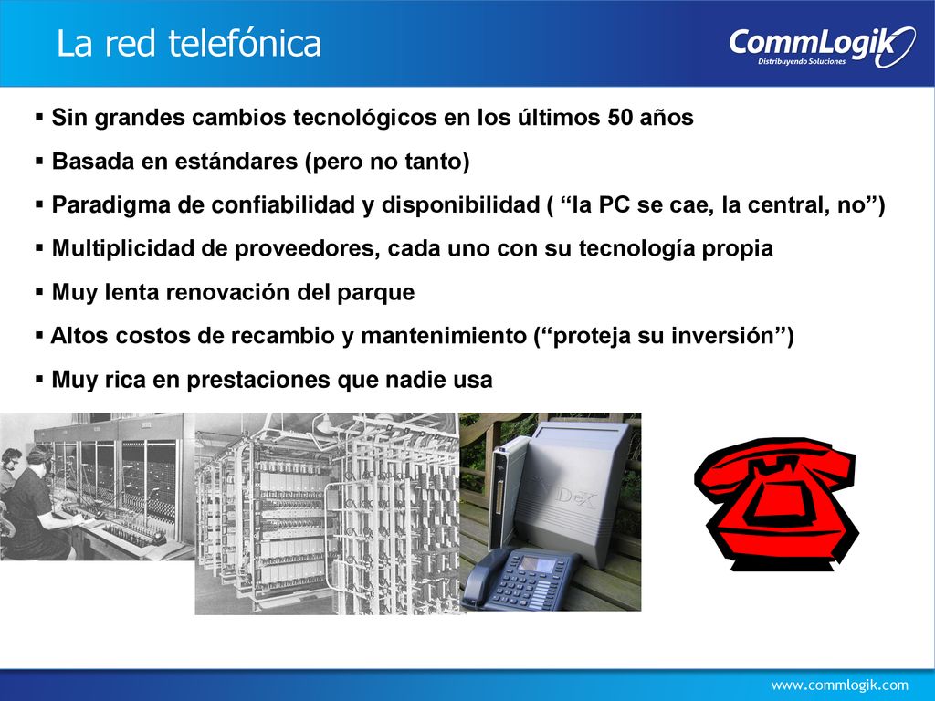 La red telefónica Sin grandes cambios tecnológicos en los últimos 50 años. Basada en estándares (pero no tanto)