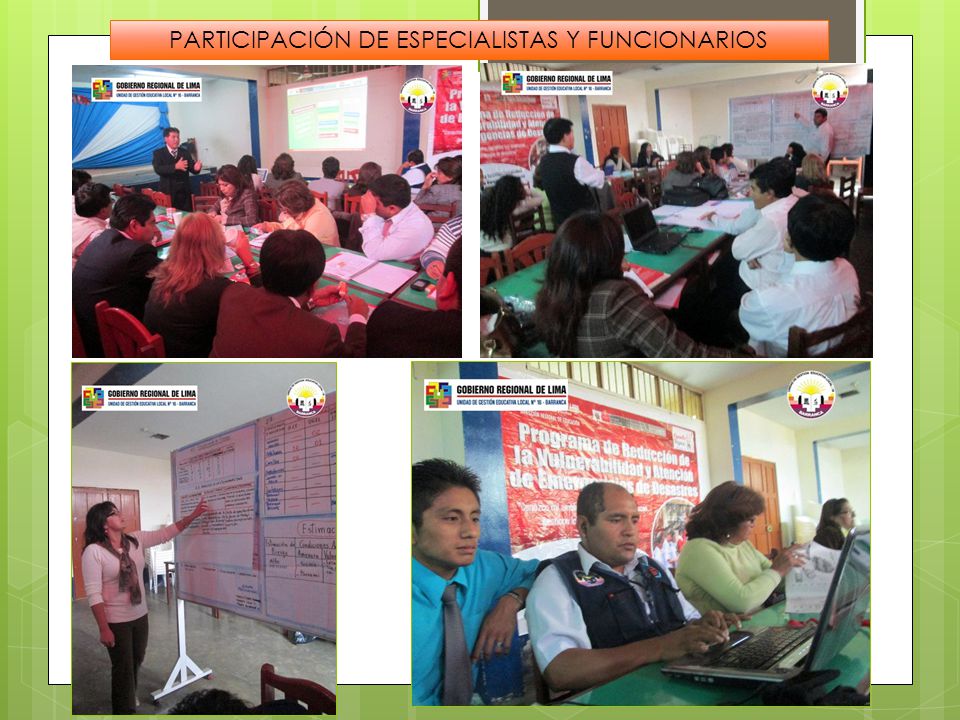 PARTICIPACIÓN DE ESPECIALISTAS Y FUNCIONARIOS