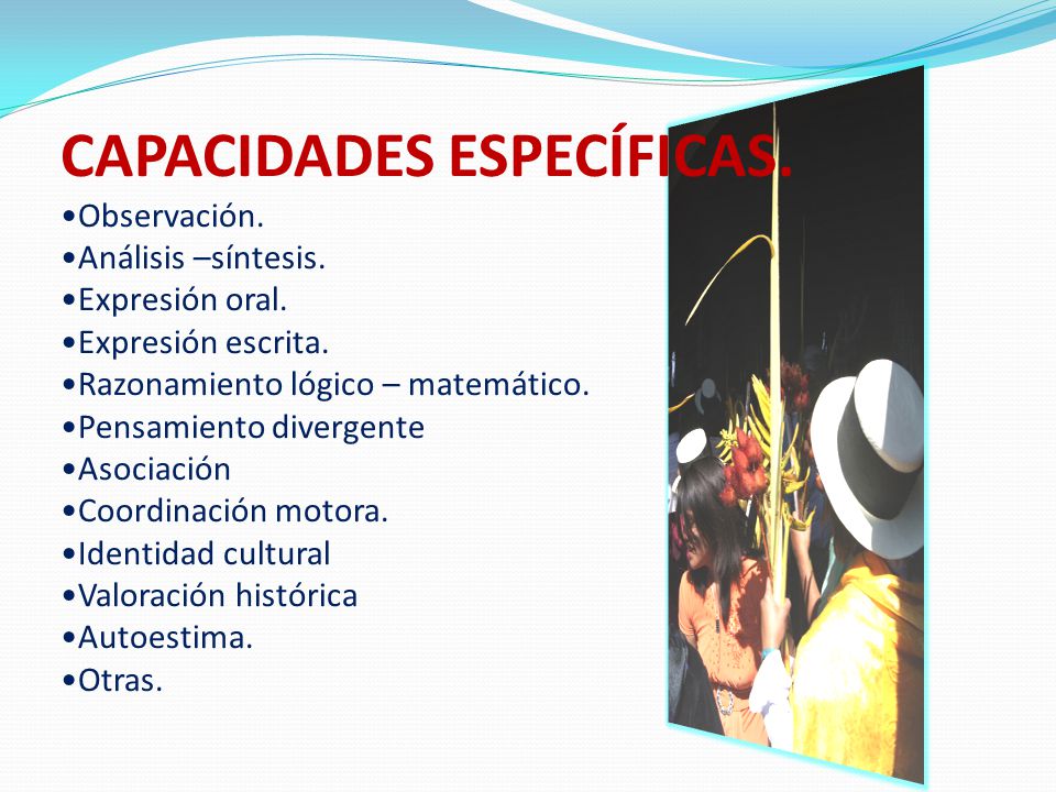 CAPACIDADES ESPECÍFICAS.