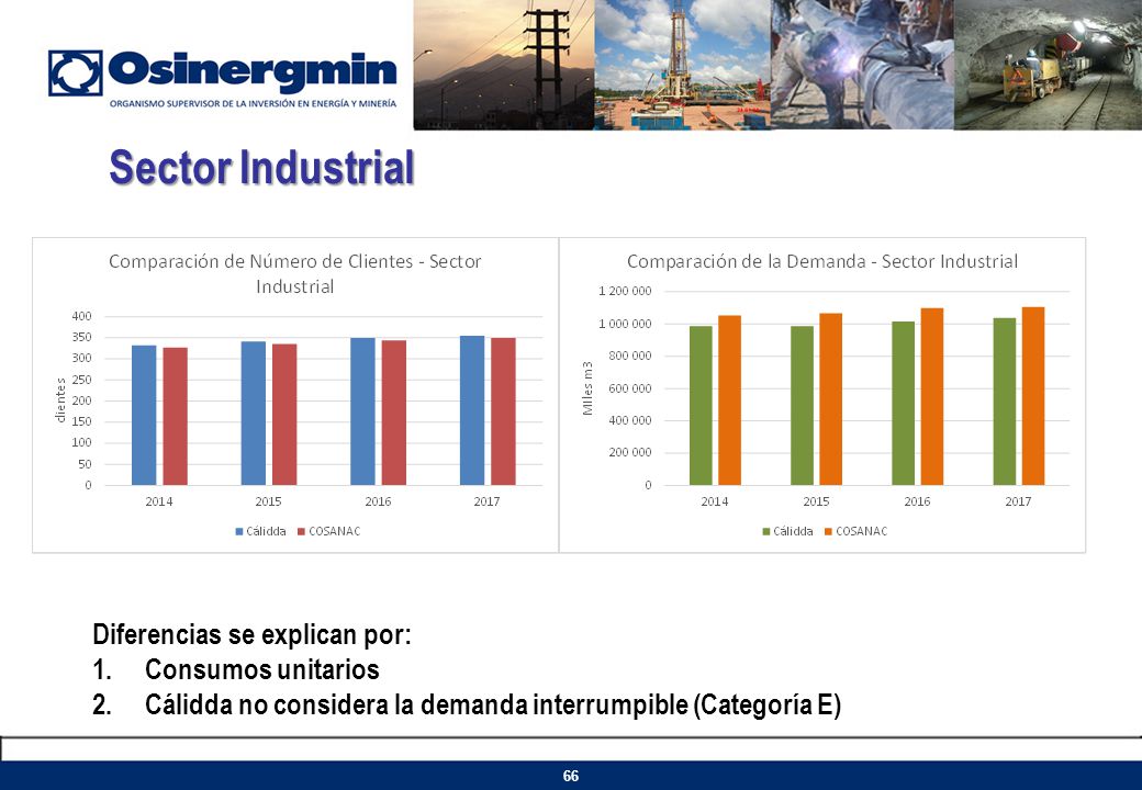 Sector Industrial Diferencias se explican por: Consumos unitarios