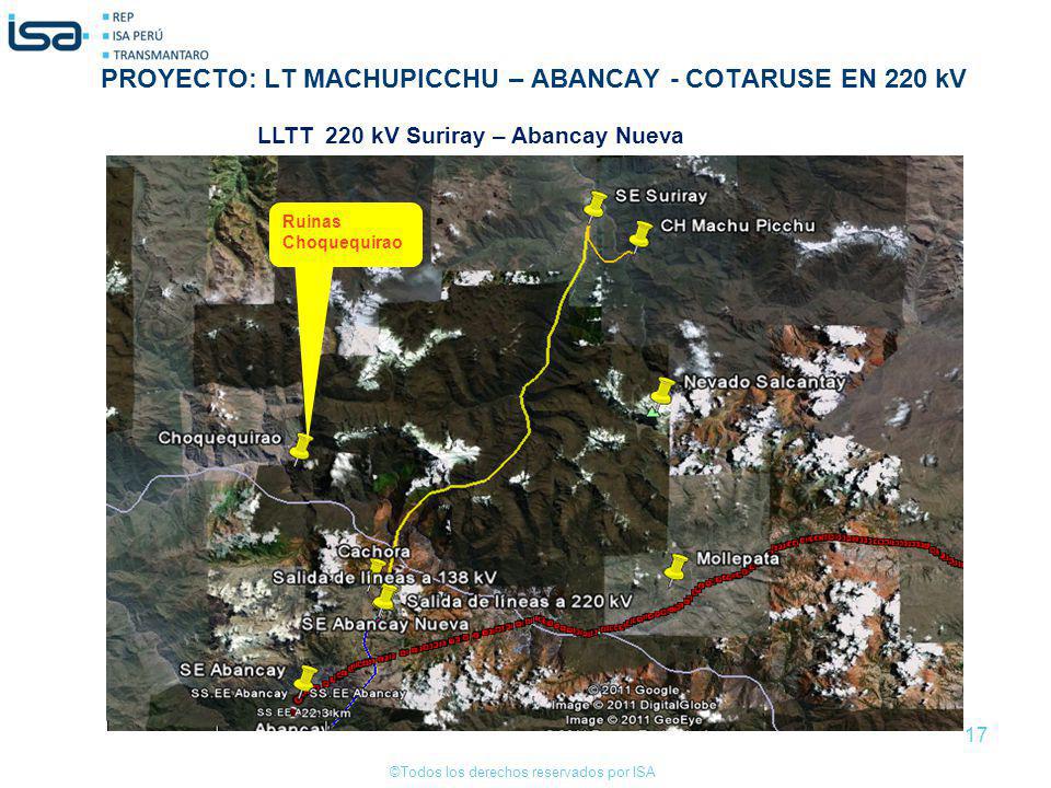 PROYECTO: LT MACHUPICCHU – ABANCAY - COTARUSE EN 220 kV
