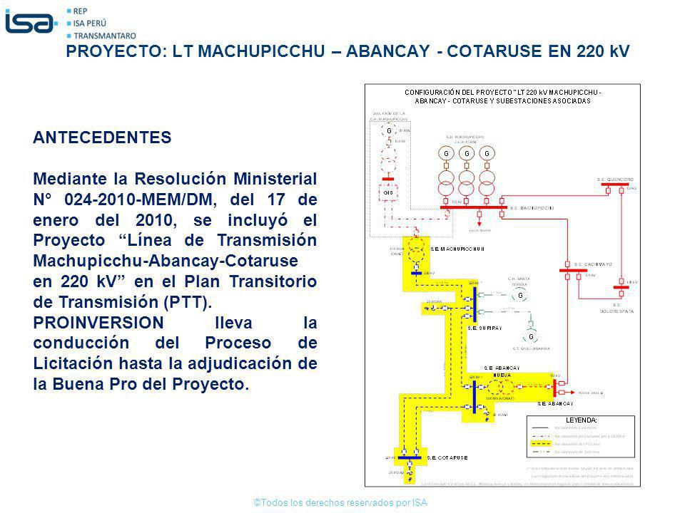 PROYECTO: LT MACHUPICCHU – ABANCAY - COTARUSE EN 220 kV
