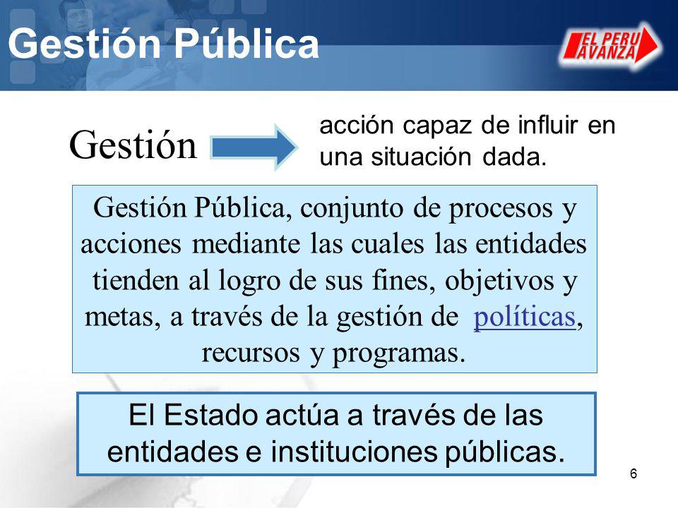 El Estado actúa a través de las entidades e instituciones públicas.