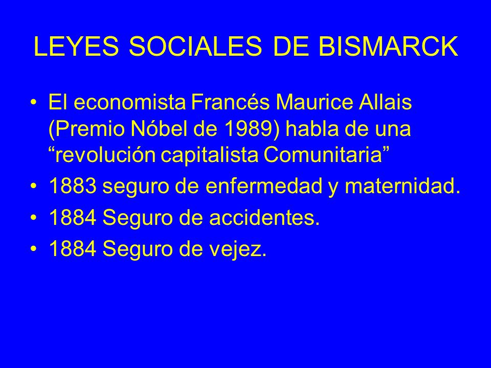LEYES SOCIALES DE BISMARCK