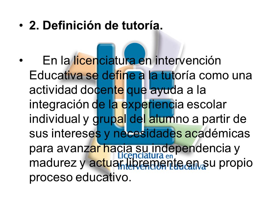 2. Definición de tutoría.