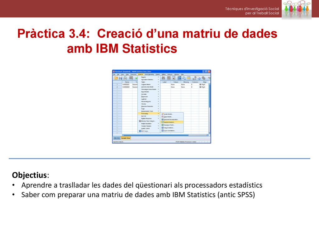 Pràctica 3.4: Creació d’una matriu de dades amb IBM Statistics