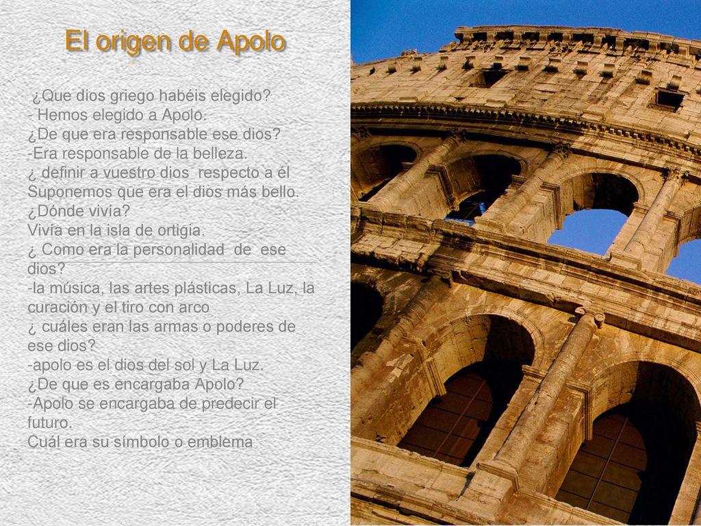 El origen de Apolo ¿Que dios griego habéis elegido
