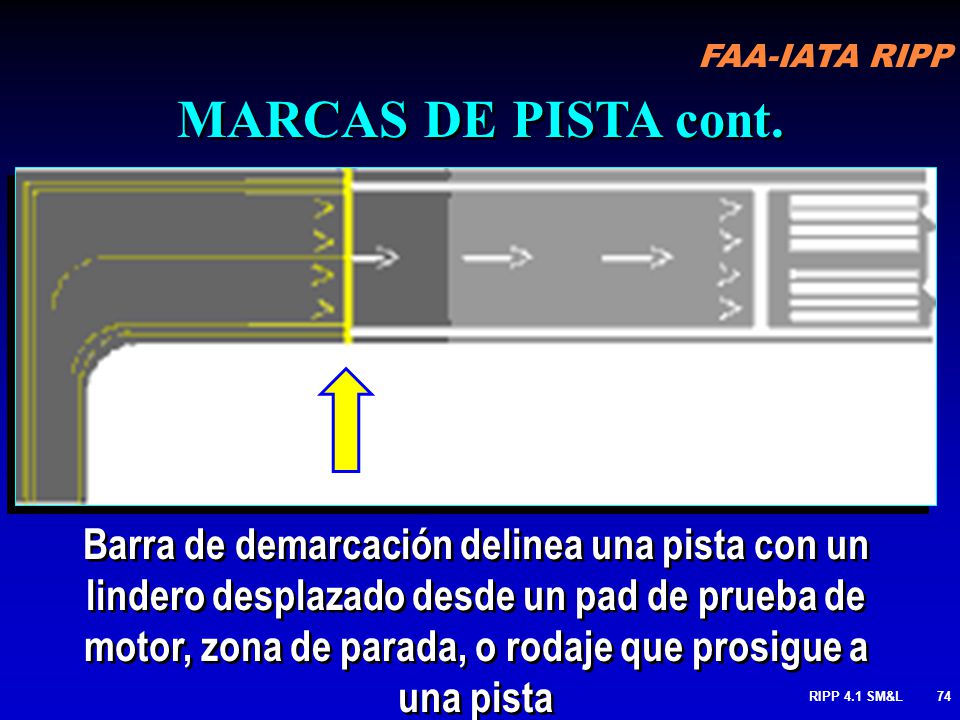 MARCAS DE PISTA cont. All text is on the slide.