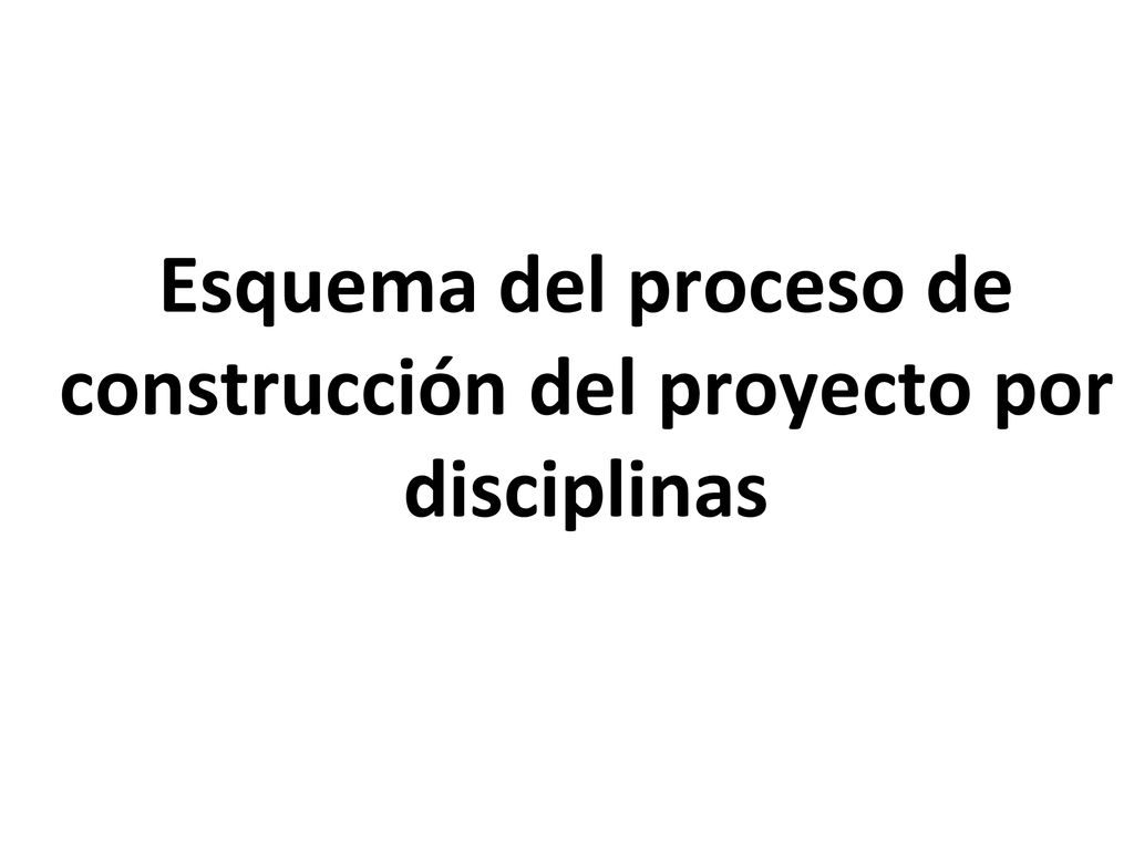 Esquema del proceso de construcción del proyecto por disciplinas