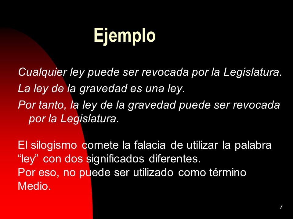 Ejemplo Cualquier ley puede ser revocada por la Legislatura.