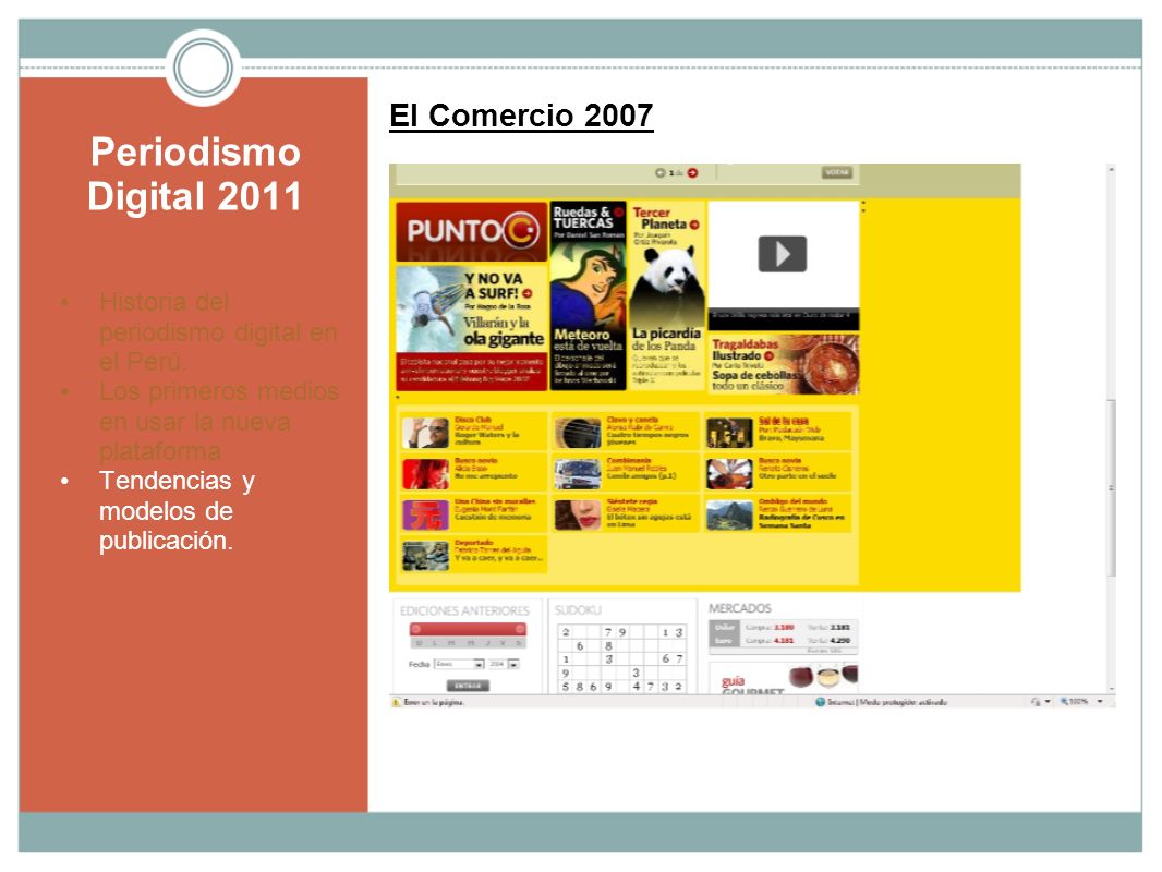 Periodismo Digital 2011 El Comercio 2007