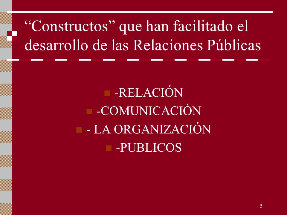 Constructos que han facilitado el desarrollo de las Relaciones Públicas