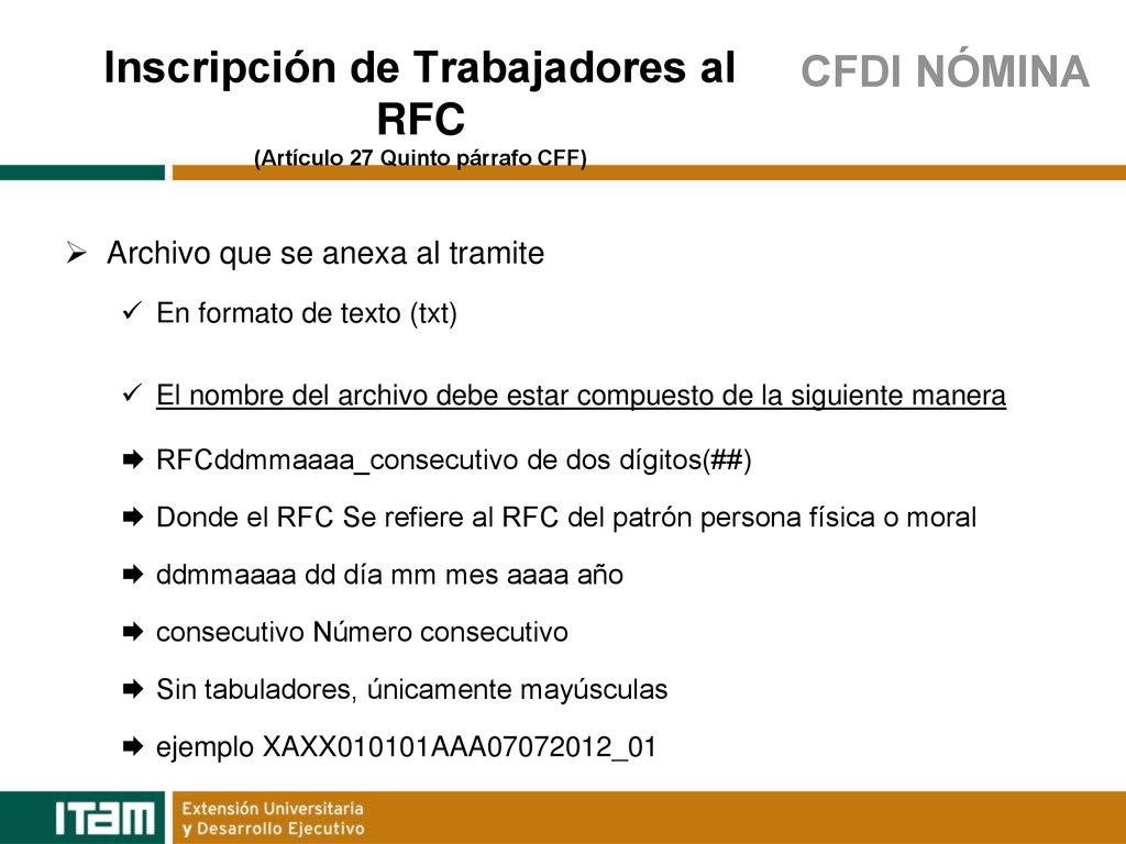 Inscripción de Trabajadores al RFC (Artículo 27 Quinto párrafo CFF)
