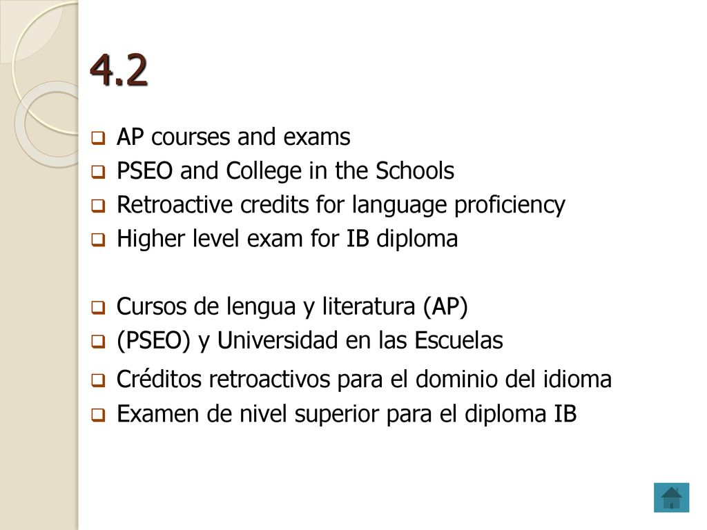 4.2 AP courses and exams PSEO and College in the Schools