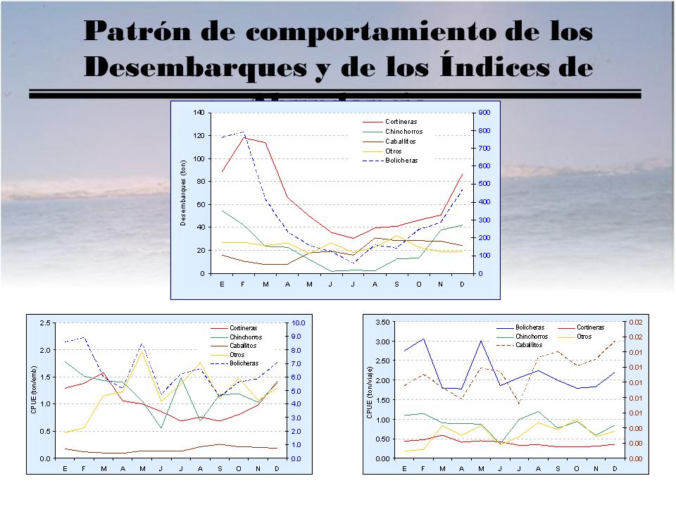 Patrón de comportamiento de los Desembarques y de los Índices de Abundancia