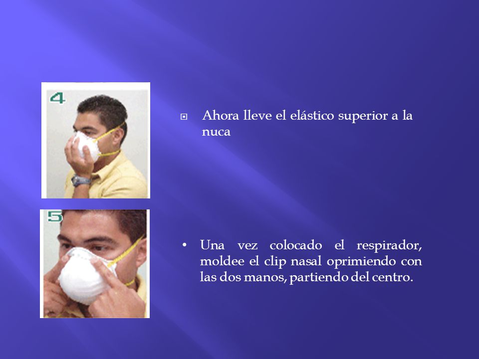 Ahora lleve el elástico superior a la nuca