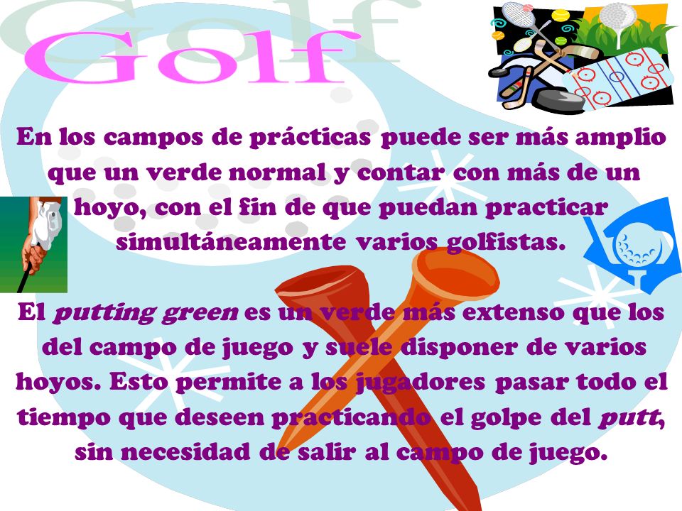 Golf En los campos de prácticas puede ser más amplio