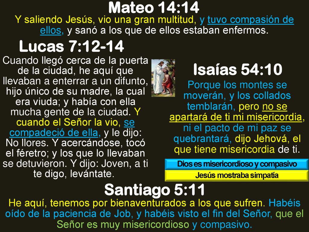 Dios es misericordioso y compasivo Jesús mostraba simpatía