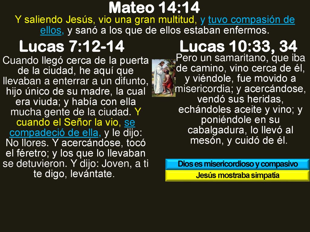 Dios es misericordioso y compasivo Jesús mostraba simpatía