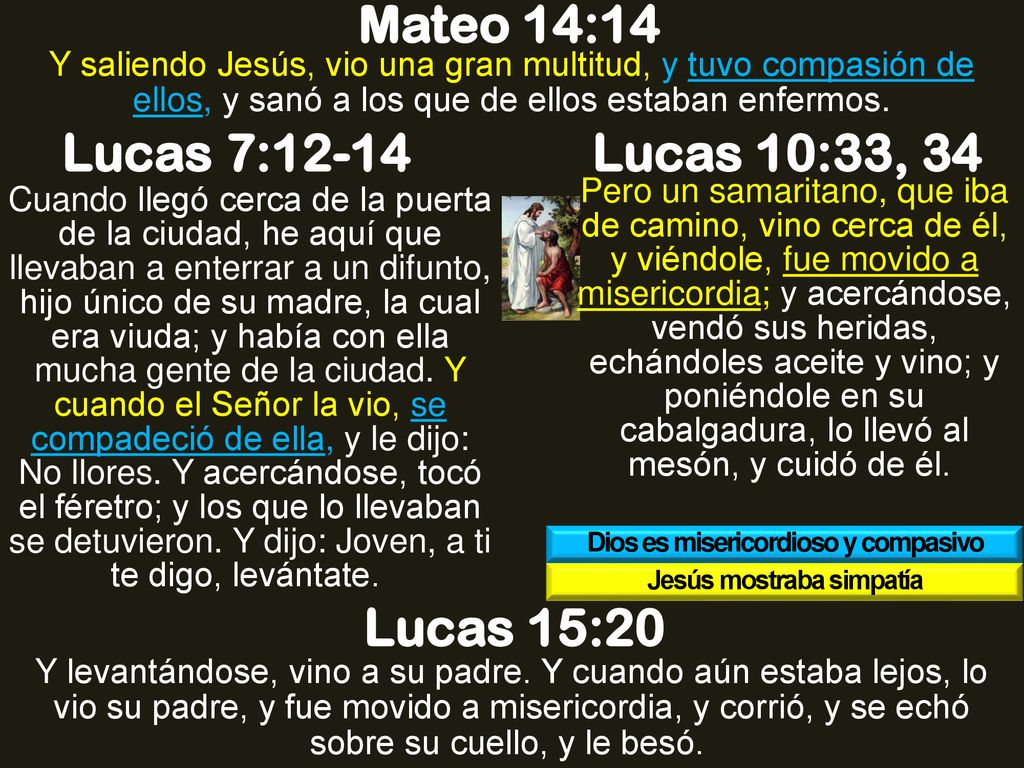 Dios es misericordioso y compasivo Jesús mostraba simpatía