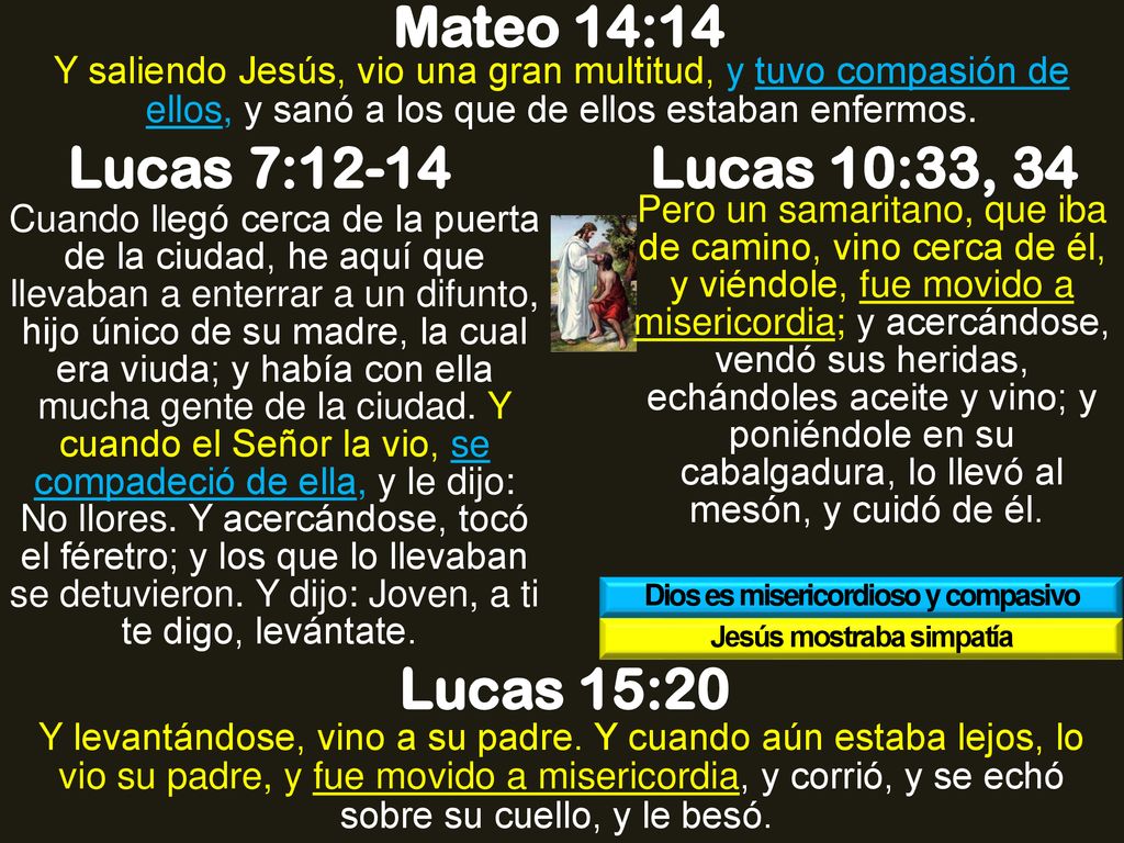 Dios es misericordioso y compasivo Jesús mostraba simpatía