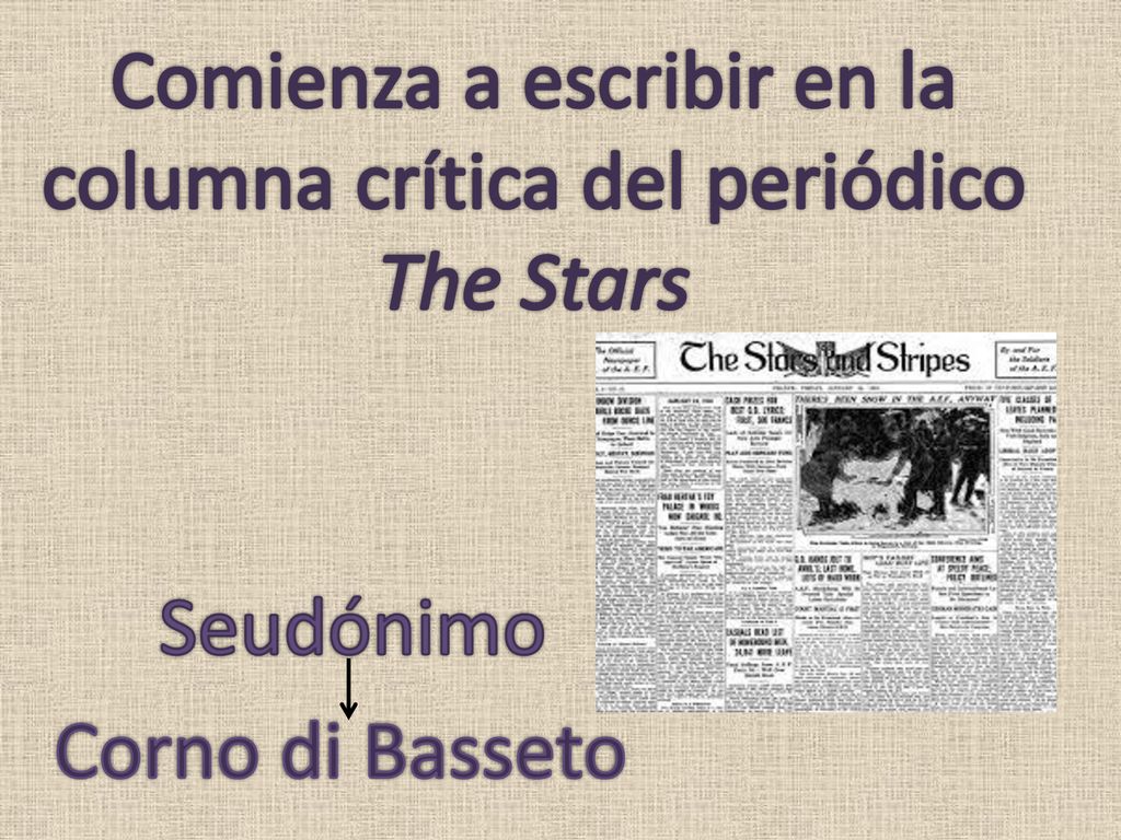 Comienza a escribir en la columna crítica del periódico The Stars