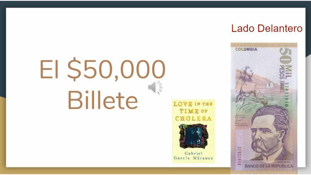 La persona en el billete es Gabriel Garcia Marquez