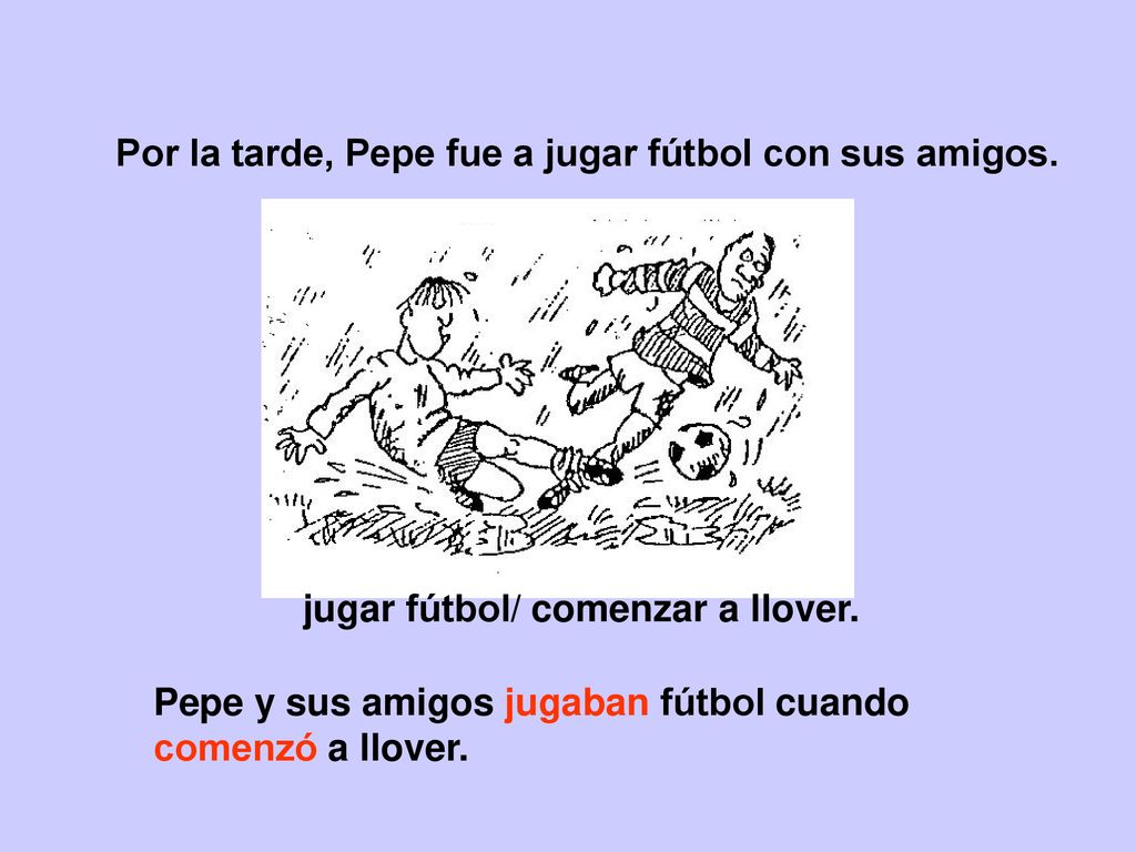 Por la tarde, Pepe fue a jugar fútbol con sus amigos.