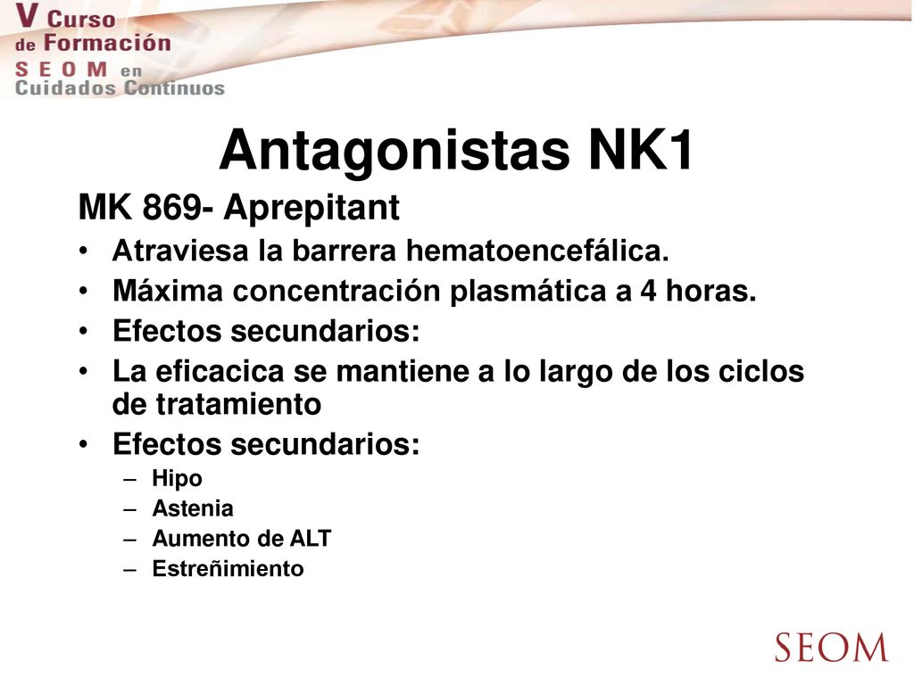 Antagonistas NK1 MK 869- Aprepitant