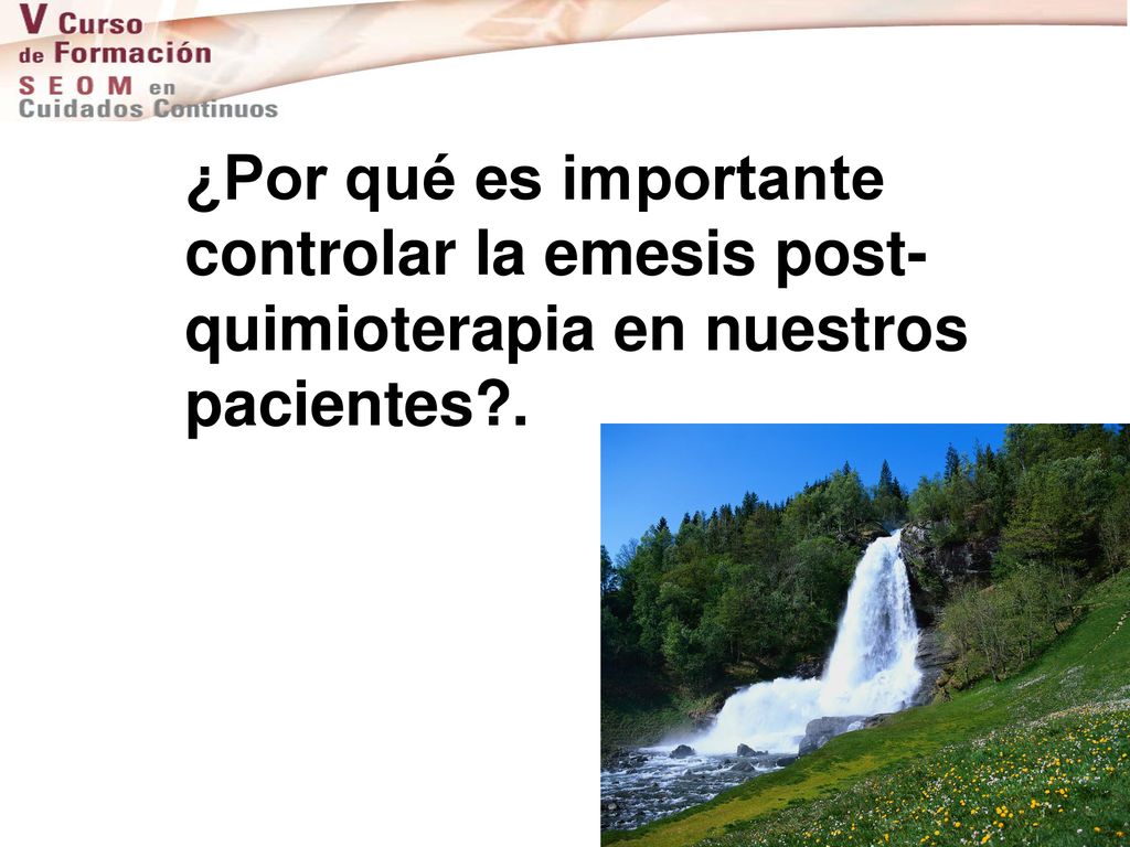 ¿Por qué es importante controlar la emesis post-quimioterapia en nuestros pacientes .
