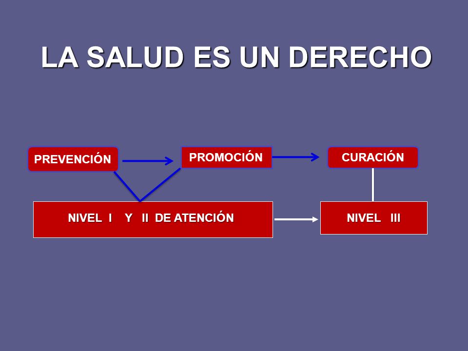 LA SALUD ES UN DERECHO PREVENCIÓN PROMOCIÓN CURACIÓN NIVEL III