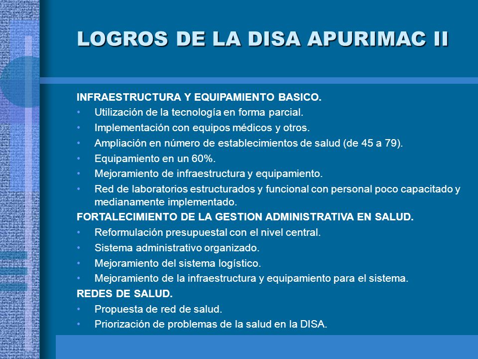 LOGROS DE LA DISA APURIMAC II