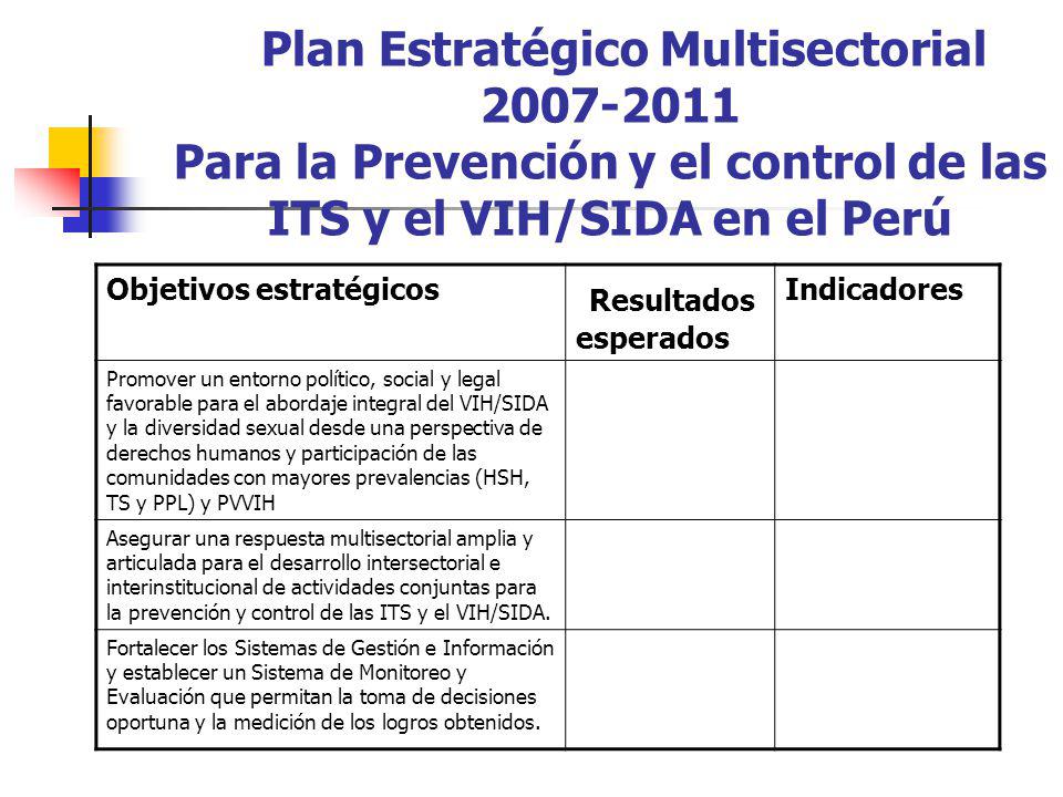 Plan Estratégico Multisectorial Para la Prevención y el control de las ITS y el VIH/SIDA en el Perú