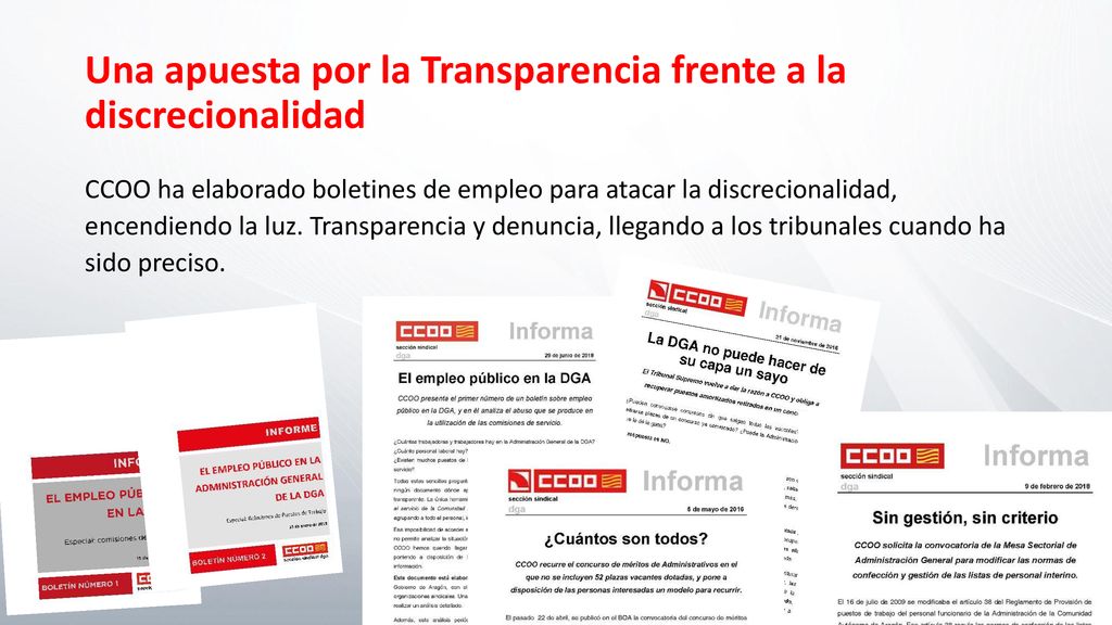 Una apuesta por la Transparencia frente a la discrecionalidad